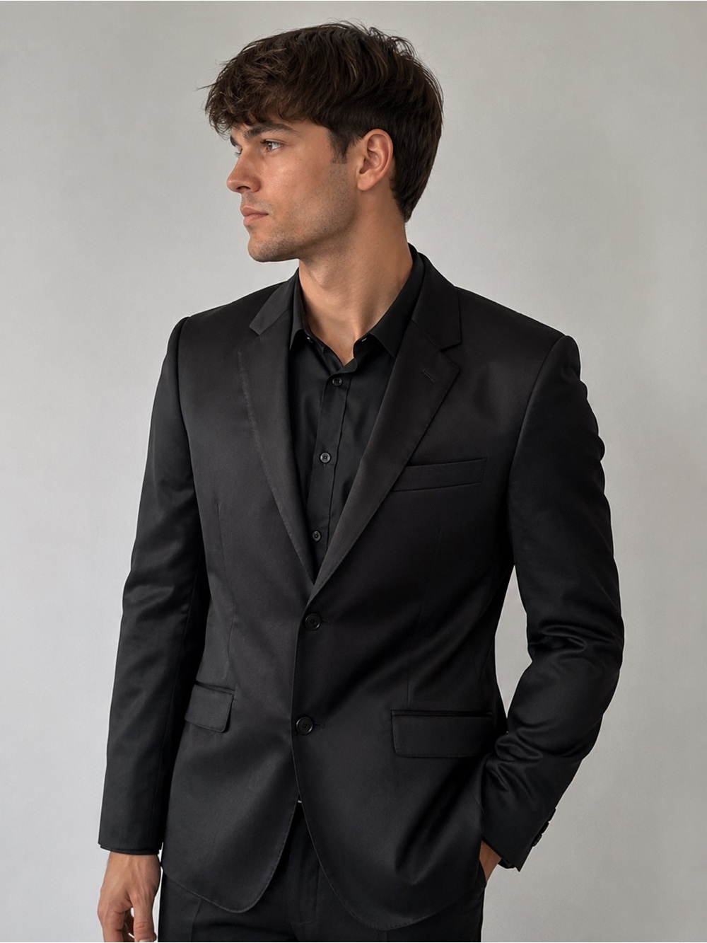le chateau Black Men's black Formal Blazer Jacket size 38R new without tag